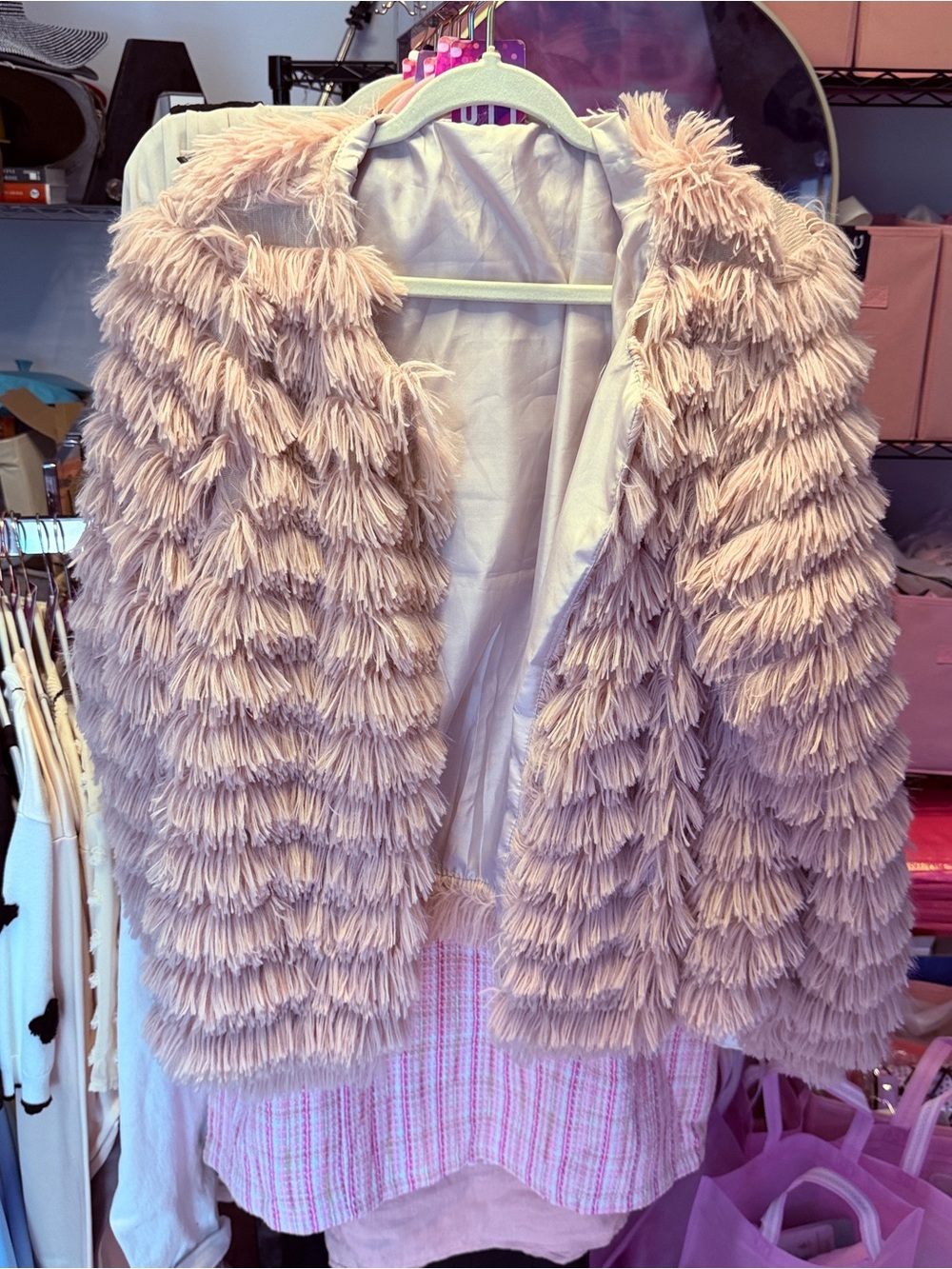 lightweight Fun Tassle Jacket Blush